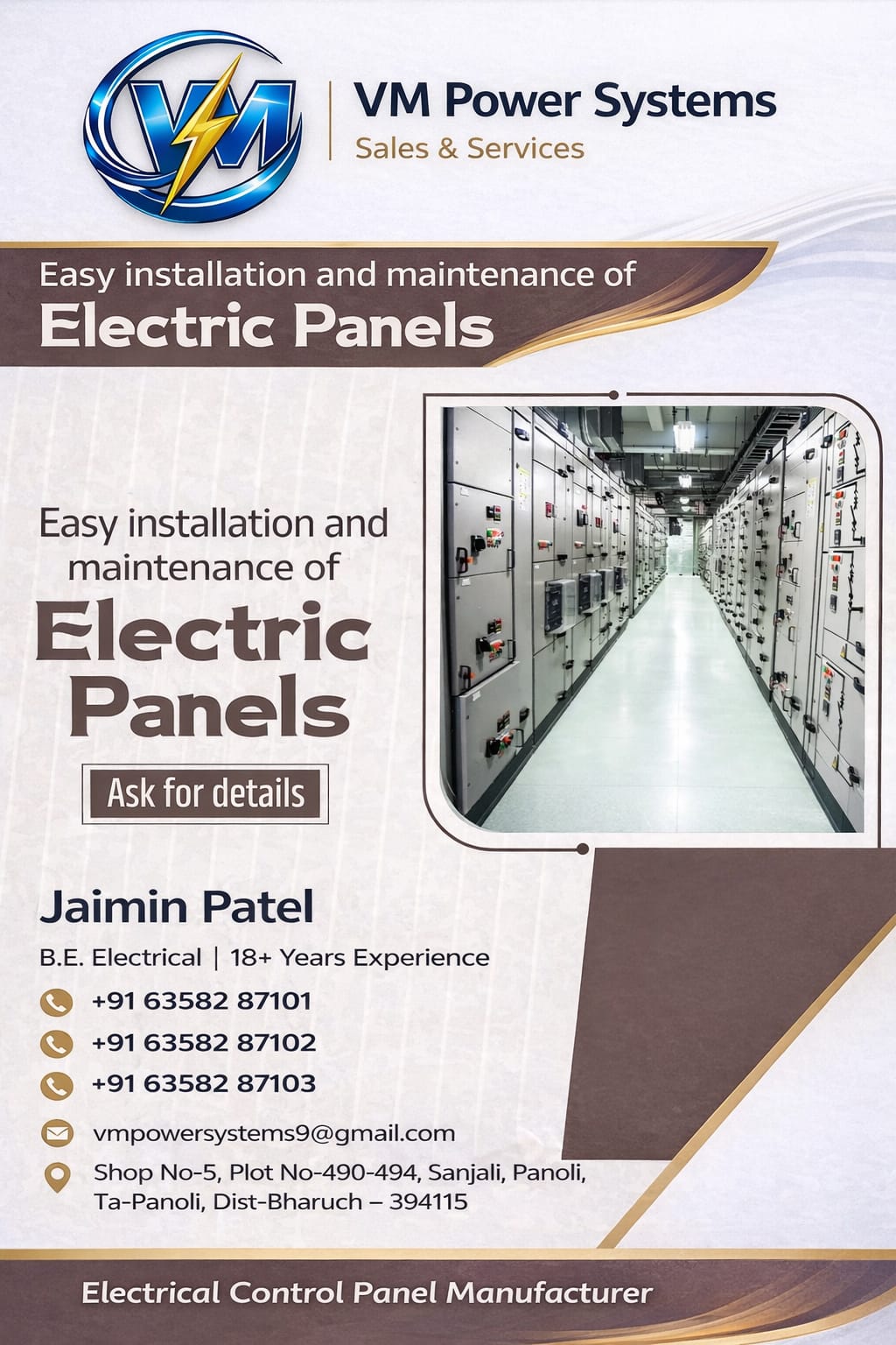 Electric panel installation by VM Power Systems